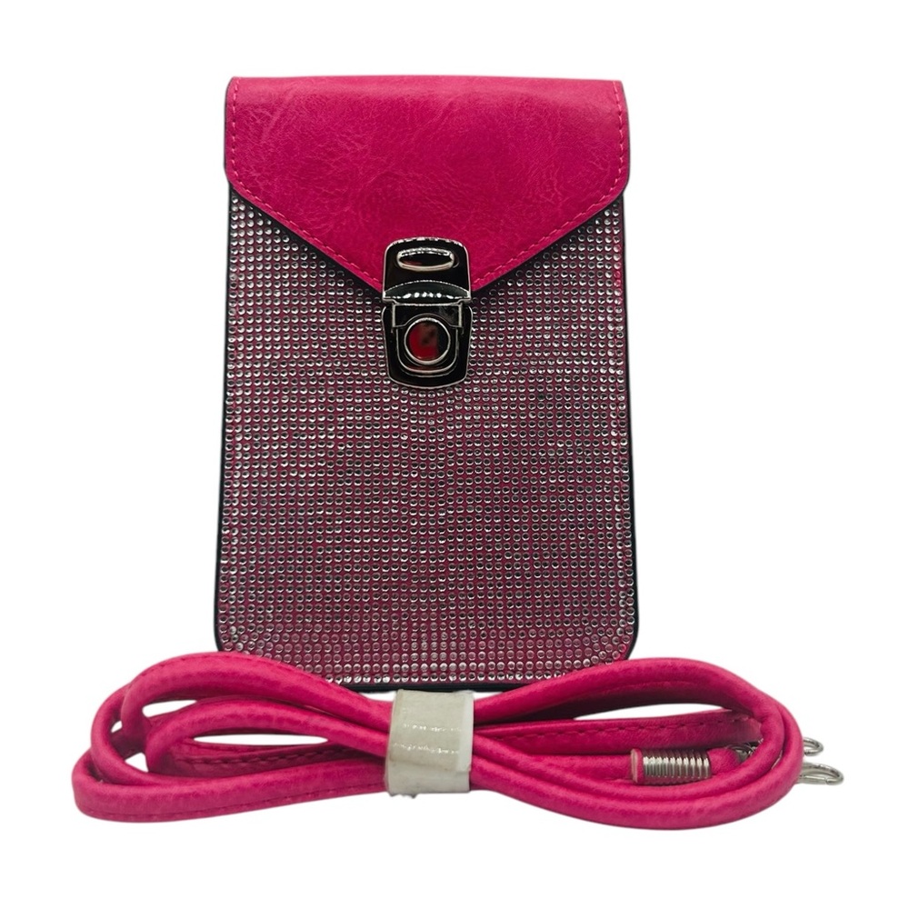 NWT Rhinestone Pink Cell Phone Crossbody Bag